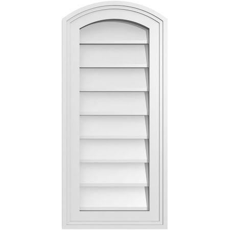 Ekena Millwork Arch Top Surface Mount PVC Gable Vent: Functional, w/ 2"W x 1-1/2"P Brickmould Frame, 12"W x 26"H GVPAR12X2602SF
